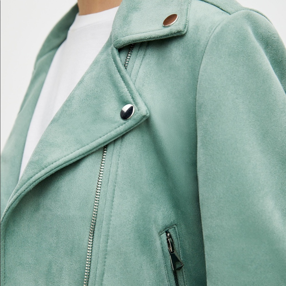 🆕Pull&Bear Faux suede biker jacket - Picture 5 of 7